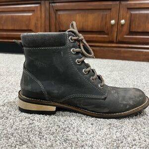 Kodiak Canada Boot’s Jaya Waterproof Ashy Black Leather Hiker Lace Up Women US 9